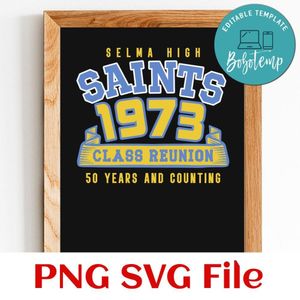 Saints high school Class Reunion PNG design template