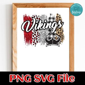 Team Blue Vikings Brush stroke PNG design template