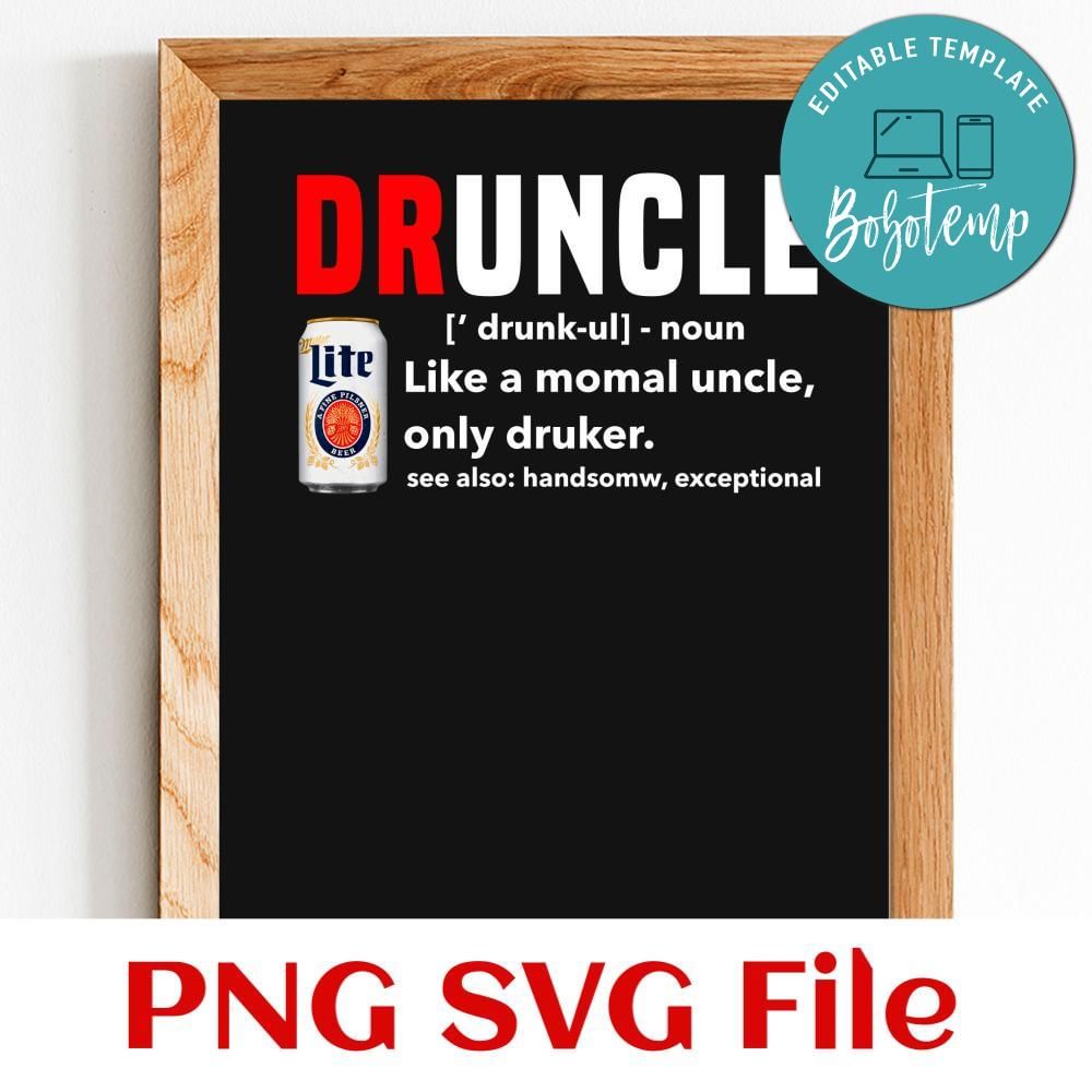 Druncle Miller Lite definition SVG PNG Bobotemp