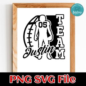 Football Custom Name Team Name and Number SVG design template