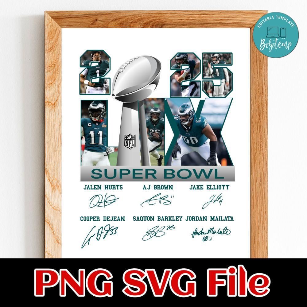 Superbowl 2025 Customer Request PNG file template