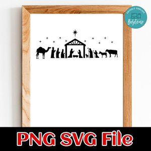 Nativity scene PNG file template
