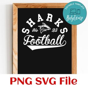 Sharks Football Team SVG Customizable