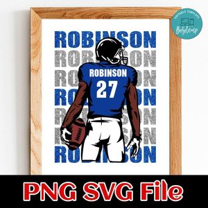 Football player customizable Customer Request PNG file template