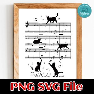Black Cat Music SVG PNG design template