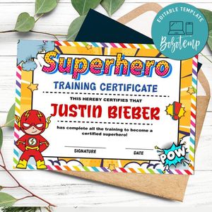 The Flash Certificate Template Customizable Instant Download