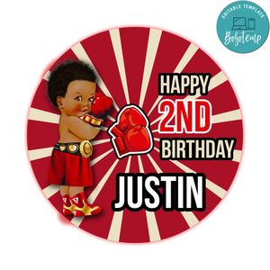 Boxing Sticker Circle Template Customizable to Print at Home Instant Download