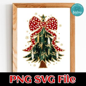 Colorful Coquette Glitter Christmas Customer Request PNG file template