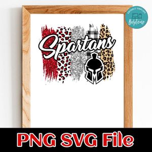 Team Blue Spartans Brush stroke PNG design template