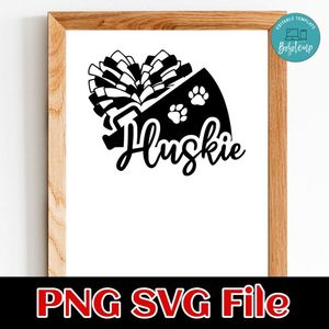 Huskie Cheer PNG SVG Customizable Instant Download