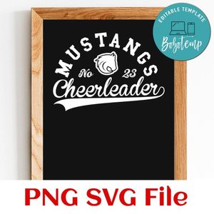 Mustangs Cheerleader Team SVG Customizable