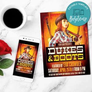 Boots and Dukes Flyer Template Customizable Instant Download