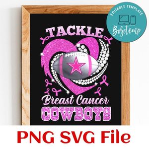 Tackle Breast Cancer Cowboys Customer Request PNG file template
