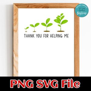 Thank you for helping me grow Teacher Appreciation SVG design Customizable Instant Download