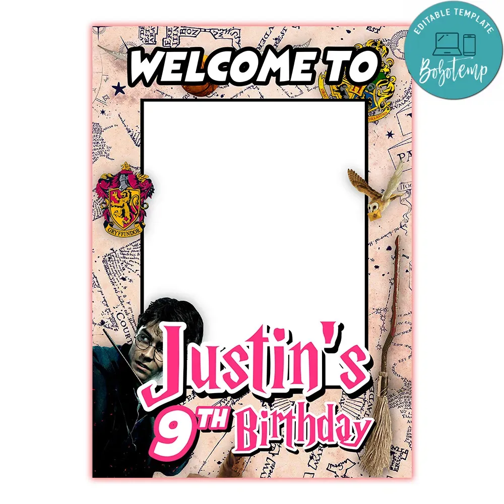 Harry Potter Photo Booth Props Customizable Template Instant Dow | Bobotemp