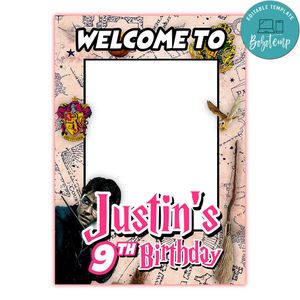Harry Potter Photo Booth Props Customizable Template Instant Download