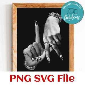 Y2 hand sign Customer Request PNG file template