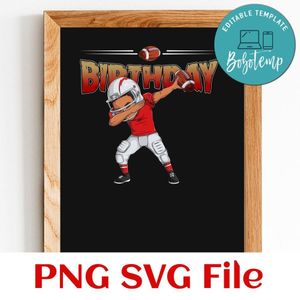 Football Birthday boy Customer Request PNG file template