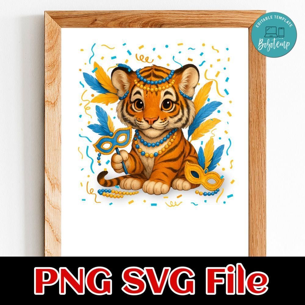 Mardi Gras Tiger Customer Request PNG file template