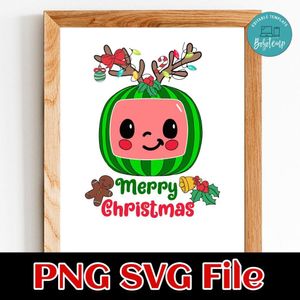 Merry Christmas Cocomelon PNG SVG file template