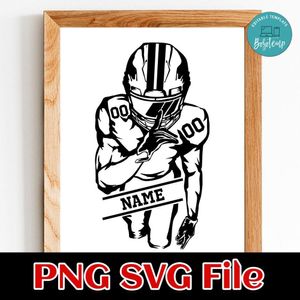American football player Custom Name PNG design template