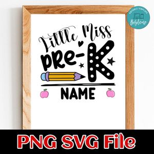 Little miss pre-k SVG PNG design template