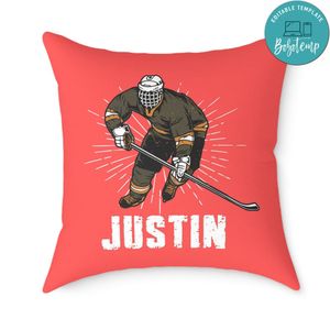 Hockey Pillow Cushion Customizable Template Instant Download