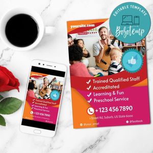 Preschool Service Flyer Customizable Template Instant Download