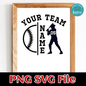 Softball Custom Name Team Name and Number SVG design template