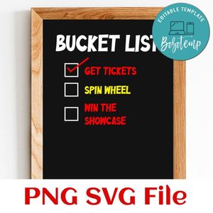 Check Box Spinning Wheel Win Showcase SVG PNG Customizable Instant Download