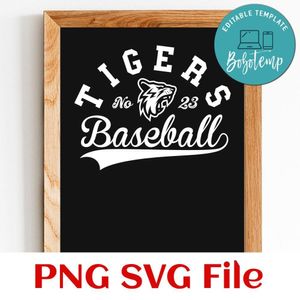 Tigers Baseball Team SVG Customizable