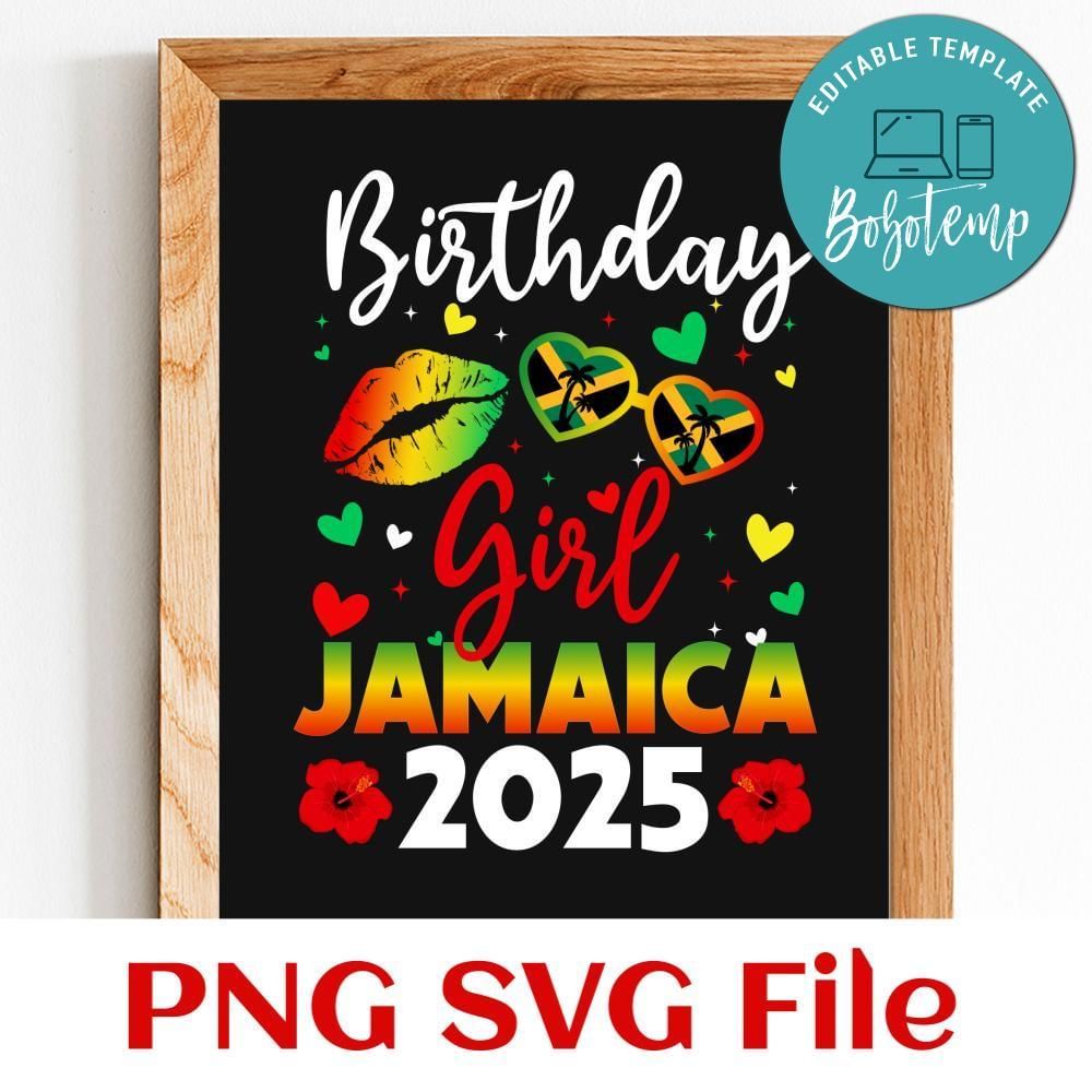 Birthday girl jamaica 2025 Customer Request PNG file template