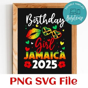 Birthday girl jamaica 2025 Customer Request PNG file template