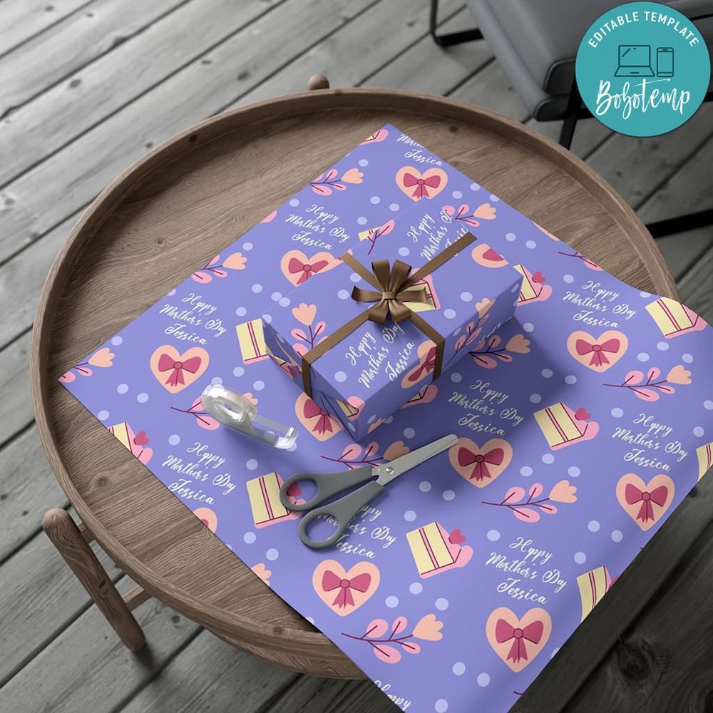 Happy Mother's Day Customizable Gift Wrap Paper