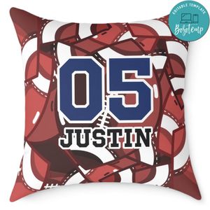 Football Pillow Cushion Customizable Template Instant Download
