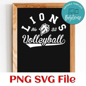 Lions Volleyball Team SVG Customizable