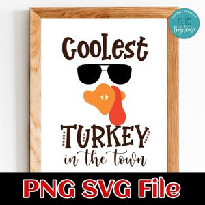 Coolest turkey in the town PNG file template
