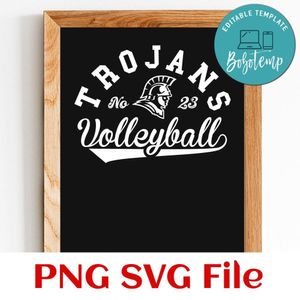 Trojans Volleyball Team SVG Customizable