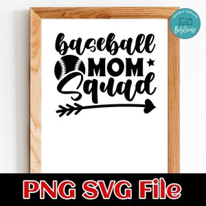 Baseball Mom Squad PNG SVG design template