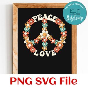 Peace Sign Love 60S 70S Customer Request PNG file template