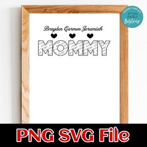 Mommy Custom Photos and Names PNG design template