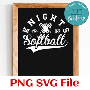 Knights Softball Team SVG Customizable