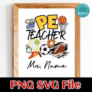 PE Teacher Customer Request PNG file template