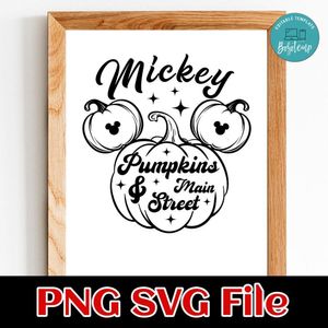 Mickey Pumpkins And Main Street SVG PNG design template