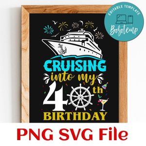 Cruising into my 40th birthday SVG PNG design template