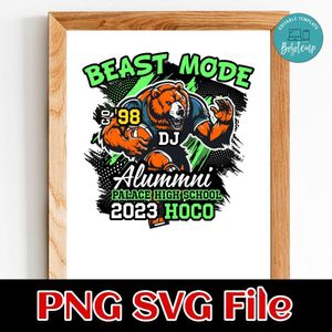 Beast Mode Alumni Palace School PNG design template