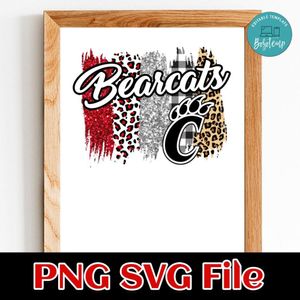 Team Blue Bearcats Brush stroke PNG design template