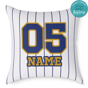 Baseball Pillow Cushion Customizable Template Instant Download