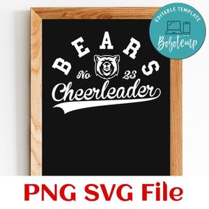 Bears Cheerleader Team SVG Customizable
