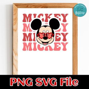 Be my valentines Mickey Mouse PNG SVG file template